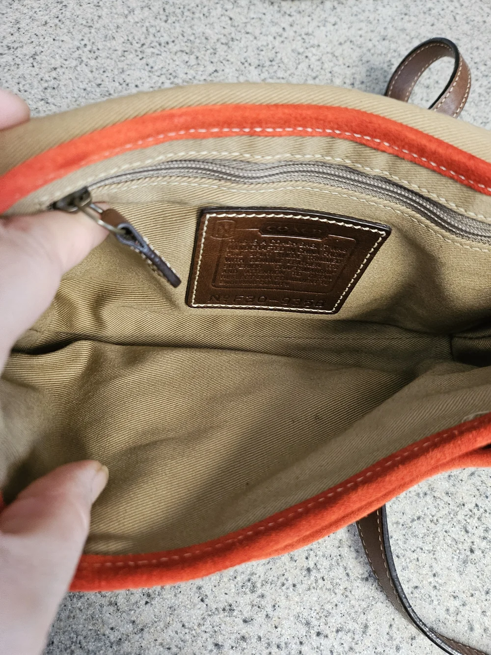 Coach Vintage Y2K Orange Suede Crossbody Bag (F3O-9358)